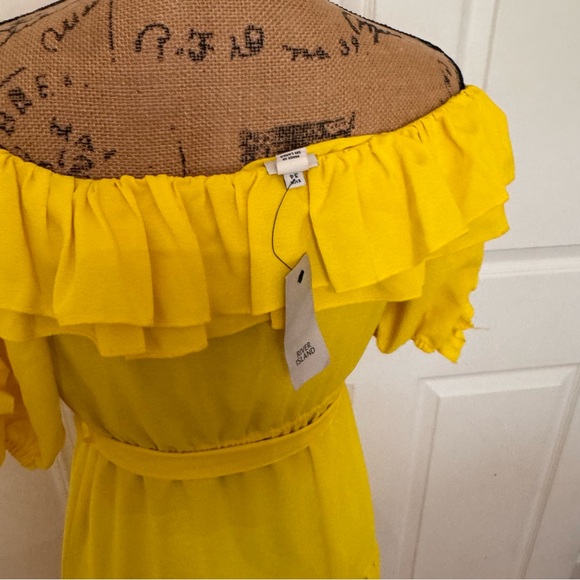 River Island Yellow Ruffle Midi Dress NWT size 8 - Picture 6 of 9